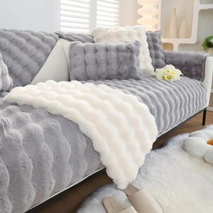 Coperture per sedie di divano peluche cuscino inverno imbottito crollo in pelle non slittata