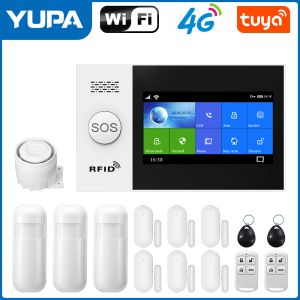 Zestawy 4G WIFI Home Alarm System Tuya Smart Life App Sterowanie Zestaw Bezpieczeństwo Zestaw Alarm PIR Wsparcie Alexa Google Assistant Touch Screen