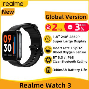Zegarek globalna wersja Realme Watch 3 inteligentny zegarek 1.8''Allge Wyświetlacz Blood Tlen Monitorowanie tętna Blueooth