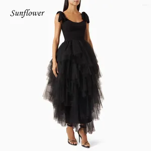 Вечеринка платья подсолнечники черный 2024 Высококачественный стройный лодыжка платья для юбки вечернее платье