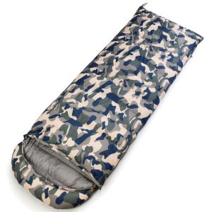 Equipamento para acampamento ao ar livre bolsa de dormir de pato branco descendente de envelope saco de dormir camuflagem adulta