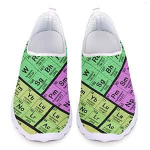 Casual Shoes Summer Loafers Women Periodic Table Print Flat 2024 Woman Slip On Flats Nursing Sneaker Breathable Ladies Footwear