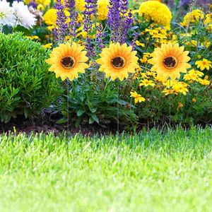 装飾的な花屋外庭の装飾風景中庭ヴィラシミュレーションヒマワリの芝生ポール5pcs