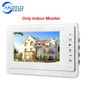 Monitor 7 inch Wired Video Door Phone Intercom Indoor Monitor TFTLCD Color Screen Twoway Audio Control Unlock for Home Security