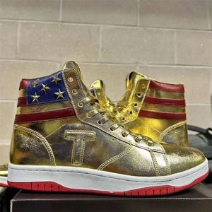 TRUMP BOTE Trumps Sneaker nigdy nie poddawaj Basketball Casual Shoes Designer Designer Treakers Gold Custom Luksusowe buty kobiety