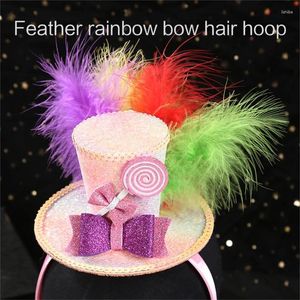 Supplência de festa Chapéu colorido Faixa para crianças adultas com penas divertidas carnavais Headhoop Halloween Costom