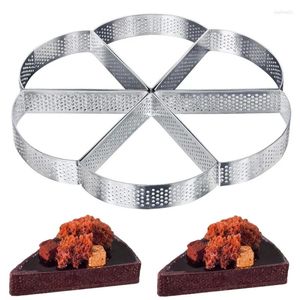 Conjuntos de cama 3/6pcs mini bolo bolo em forma de anel em forma de ventilador de aço inoxidável mousse de panqueca de panqueca de panificação de panificação diy anti-stick círculo de torta de creme de frutas