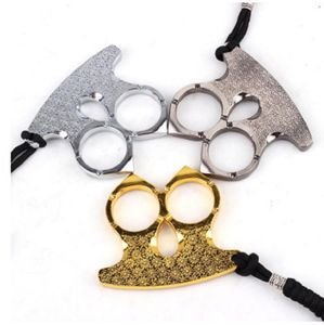 Solid Alloy Double Fingers Knuckle Duster Outdoor Emergency Survival Broken Window Self Defense Protective Tool Camping Equipment 4109202