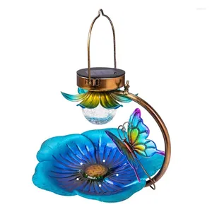 Other Bird Supplies Solar Feeder For Outside Hanging Wild Birdfeeders Seed Tray Outdoor Powered Garden Light Butterfly Decorative