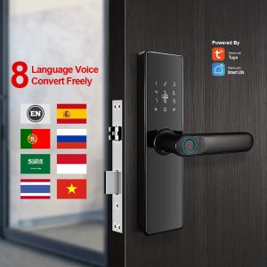 Lock High Quality WiFi Tuya Smartlife App Smart Lock Biometric Fingerprint Locks RFID Card Code Digital Electronic Lock Door