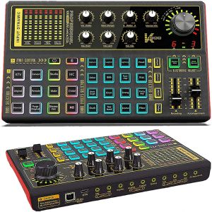 Amplifier Professional Audio Mixer K300 Live Sound Card and Audio Interface Sound Board med flera DJ -mixereffekter