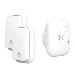 Doorbell 2+1 satser utomhus trådlöst musik Dörrklock Selfgenererande Powersaving Waterproof Smart Doorbell Longdistance Ring Bell oss EU UK