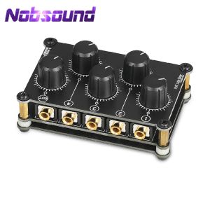 Förstärkare Nobsound Mini 4 -kanal Stereo Line Mixer för Live Studio Recording Portable Passiv Analog Audio Sound Mixing Console Low Noise