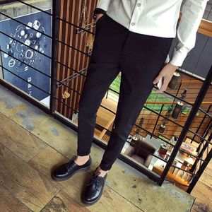 Jesienne spodnie, koreańska wersja męska, modne męskie spodnie, szczupłe spodnie małe nogi, 9-calowe spodnie, uczucie drapowania