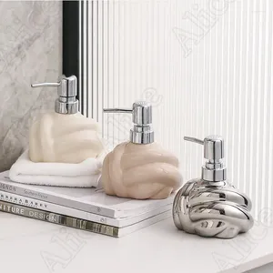 Liquid Soap Dispenser Creative Knot Ceramic Shampoo El Bathroom Accessories Press Type Shower Gel Multi-function Sub-bottling
