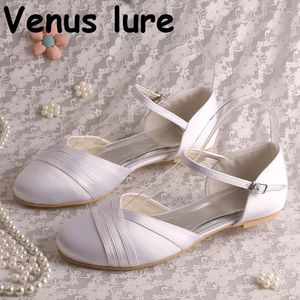 Lässige Schuhe flache weiße runde Toe Mary Jane Frauen Hochzeit Braut Plus Größe