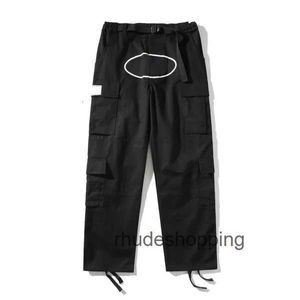 Pants Cargo Mens Streetwear Hip Hop Printed Casual Trousers Military Retro Multi-pockets Straight Loose Overalls Button Fly Couple Leg Workout Pantsd0rt