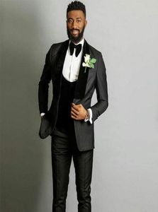 Black Mens Wedding Tuxedo Groom Suits Velvet Shab