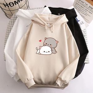 Herren Hoodies Kawaii Mädchen Anime Sweatshirt Fleece Harajuku übergroßer lässiger Pullover süßes Paar Valentinstag Geschenk Hoodie 2024