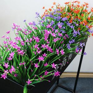 Fiori decorativi Orchide di plastica simulate Piante di fiori di fiori letti artificiali a cinque stelle