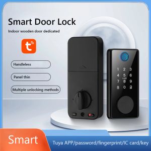 ロックTuyaアプリスマートカードデジタルコードロックアルミニウム合金BluetoothCompatible Security Door Lock