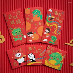 Greeting Gift Wrap Diy Packing Dragon Chinese Red Envelope Saudação de 2024 anos Festival de primavera Supplies