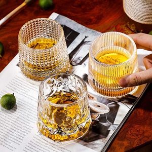 Pucharki spodki krystaliczne szkło przezroczyste okulary do picia do baru koktajlowego whisky restauracja