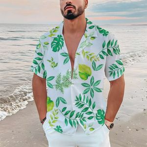 Stora mäns digitala tryckta kortärmade lapeltröja Hawaiian Casual Cuban Collar