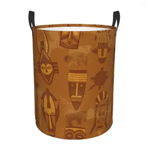 Laundry Bags Dirty Basket Tribal Mask Texture Folding Clothing Storage Bucket Toy Home Waterproof Organizer