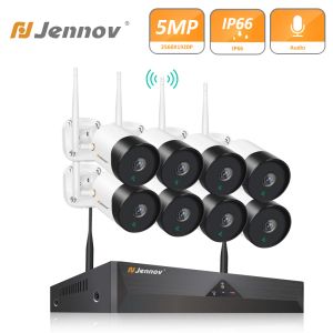 System 8CH 5MP Wireless Security Camera System Outdoor 1920P Audio Record Wifi IP HD CCTV Video Surveillance NVR Home Monitoring Kit