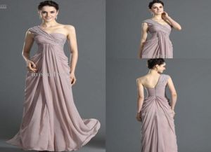 Graceful One Shoulder Crystals Beading Floor Length Chiffon Formal Evening Dress Mother of the Bride Dress3299013