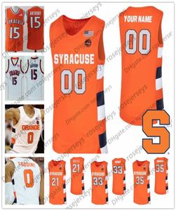 Пользовательский Syracuse Orange 2020 Баскетбол любое название № Белый 21 Марек Долезадж 33 Элайджа Хьюз 35 Бадди Бёгейм Мужчина Молодец Малыш Джер1809100