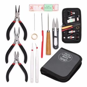 Tools Jewelry Tool Kit DIY Tools Set Equipment For Jewelry Making Repair with Plies Scissor Beading Tweezers and Pins and Tape Measure