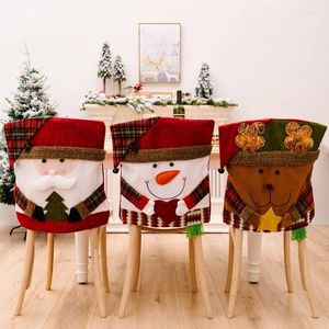 Capas de cadeira Papai Noel Clause Red Hat Decrative Christmas Dinner Table Party Home Decoraton Cadeiras