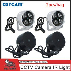 Accessori CDYCAM 2pcs/borse LED CCTV 4 Array IR LED IR Illuminator Light CCTV IR Vision notturna impermeabile a infrarossi per la telecamera di sicurezza 12v2a