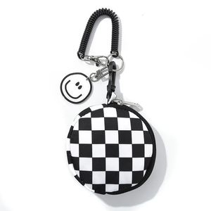 Chaopai Chessboard Coin Wallet Backpackペンダントキーチェーンミニイヤホンバッグ240320
