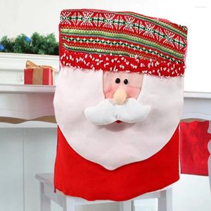 Stol täcker mjuk mysig julsäte täcker festlig snögubbe jultomten för matsal glada dekorationer stolar