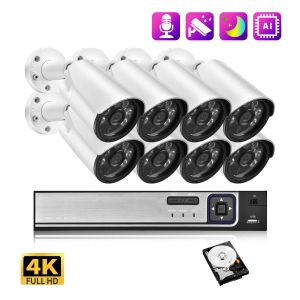 System Gadinan 8MP 8CH NVR AI Colorful Night Vision CCTV System 4K POE Outdoor Waterproof Video Surveillance Kit Security Camera Set