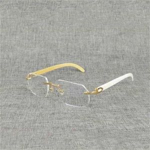 2024 Topdesigners Mäns lyxdesigner Kvinnors solglasögon Naturliga trä Square Clear Buffalo Horn överdimensionerade Rimless Eyeglasses Frame Men Reading Optical Oval Oculos