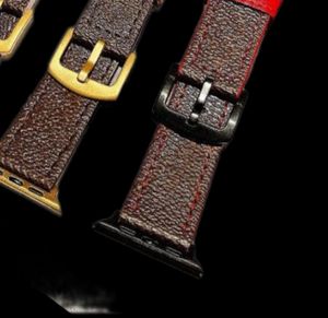 Fashion äkta läderklockband för Watch Strap 38mm 40mm 41mm 42mm 44mm 45mm IWATCH 3 4 5 SE 6 7 Series Band Designer F7829512