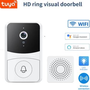 Kamery bezprzewodowe dzwonek do drzwi WIFI Outdoor HD Bezpieczeństwo Bell Bell Nocna wizja wideo Interkoma Zmiana głosu dla domu monitorowania Telefon