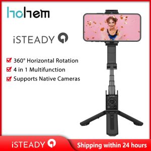 Monopods Hohem Isteady Q SingleaAxis Gimbal Stabilizer Automatisk balans Selfie Stick justerbar stativ med fjärrkontroll för smartphone