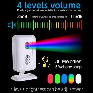 Detektor 36 piosenek bezprzewodowe powitalne drzwi domowe sklep dom hotel pir motion czujnik detektor podczerwieni drzwi alarmowy dzwonek alarmowy system alarmowy system alarmowy