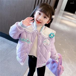 Jaquetas 2024 primavera verão verão coreano renda de renda infantil Cardigan Solid Color O Nech Outwear para Pulloves para crianças