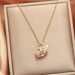 Pendant Necklaces 1 Pcs Luxury Cool Wind Animal Shape Gold Plated Copper With Stainless Steel Chain Combination Necklace