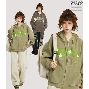 Женские толстовки y2k Star Zip up vedurope Женщины Harajuku hip hop Письма кардиган толстое