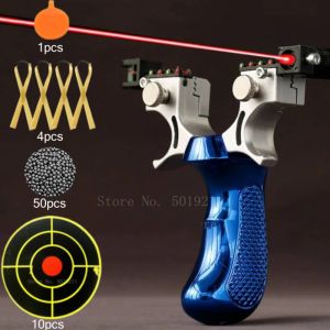 Slingshots High Precision Slingshot with Laser Spirit Level Fast Press Bow Catapult Outdoor Sports Hunting Accessories Sling Shot