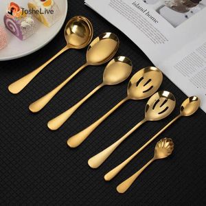 Forks Gold Cutlery Easy To Use Modern And Minimalist Spoon Colander Smooth Edges Bull Polishing Kitchen Utensils Clean