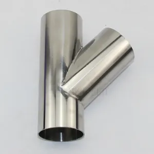 1pcs 304 Stainless Steel Sanitary Grade Type Three-way Welded Pipe Universal Exhaust Muffler Connection Fitting