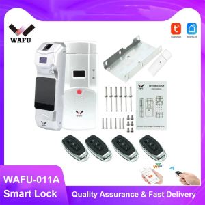 Kilit Wafu 011a Akıllı Kilit Tuka Kilitleri WiFi Bluetooth Kilit Parmak İzi Kilit Telefon Kontrolü Uzaktan Kumanda Parmak Parmak Touch Görünmez Kilit